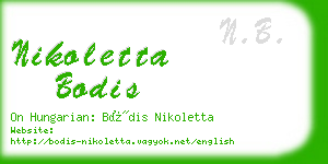 nikoletta bodis business card